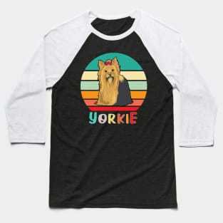 Vintage Retro Yorkie Baseball T-Shirt